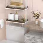 Acacia Bathroom Toilet Tank Tray, 13" Wood Toilet Paper Storage Basket Back of Toilet Basket Organizer, Vanity Tray for Perfume Makeup Candle Kitchen Counter Coffee Table Decor - Image 5