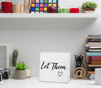 Let Them Wooden Sign, Office Decorations for Work, Let Them Mental Health Rustic Wood Box Signs 5x5 Inch, Desk Shelf Tabletop Decor for Home Cubicle Decor, Office Gifts for Coworkers Women - Image 3