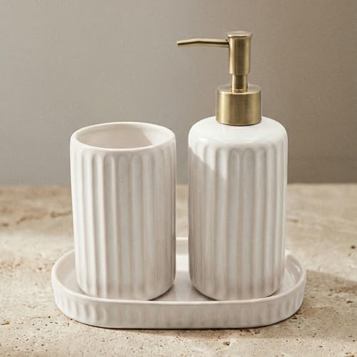 Sand White Oval Ceramic Vanity Tray for Bathroom Counter, Soap Dish - Image 5