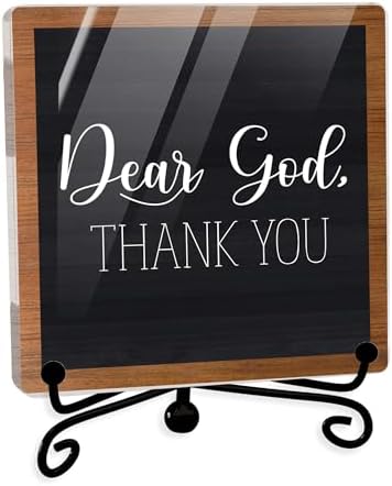 Modern Farmhouse Decor, Home Decor For Living Room, Boho Chic Aesthetic Shelf Decorations, Christian Dear God Acrylic Sign, Farmhouse Entryway Tv Stand Fireplace Coffee Table Decoration (15) by JUSITAKEET