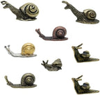 8pcs Brass & Alloy Snail Statue mini Ornaments Retro、Antique Whimsical Cottagecore Decor, Brass Decor for Living Room、Desk and Bookshelf Figurines, Outdoor Garden Landscaping by Unknown