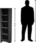 International Concepts Narrow Shaker Bookcase, 60-Inch High, Small Space - Image 11