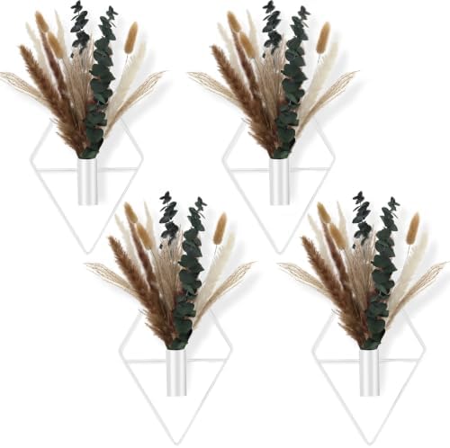Jexine 2 Pcs Hanging Artificial Planters Wall Decor, White, Pampas by Jexine