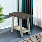 Roundhill Furniture Athens Contemporary Two-Tone Wood Shelf Side Table - Image 5