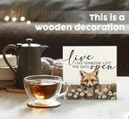 Fox Wooden Box Sign - Rustic Farmhouse Live Like Someone Left the Gate Open Signs for Home Decor,Farm Cottagecore Animal Office Kitchen Bedroom Decor,Fox Gifts for Women Men, 6x6 - Image 2