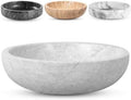FNTSTICGOODS Travertine Decorative Bowl - 7.8” Diameter & 2” Height - Key Bowl for Entryway Table - Organic Modern Centerpiece - White/Gray by Unknown
