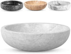 FNTSTICGOODS Travertine Decorative Bowl - 7.8” Diameter & 2” Height - Key Bowl for Entryway Table - Organic Modern Centerpiece - White/Gray by Unknown