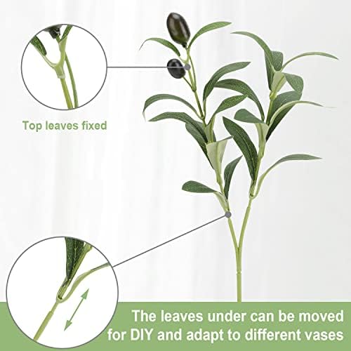 100PCS 10in Faux Olive Leaves Stems Bulk for Wedding Hotel Decor - Image 5