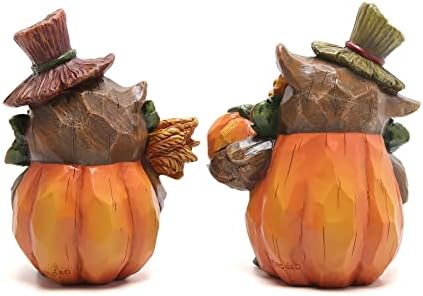 Hodao Harvest Decor Resin Owl Figurines with Sunflower and Pumpkin, Thanksgiving Collectible Statue for Autumn Table Decor, Rustic Fall Accent Gift for Home and Garden Seasonal Decoration - Image 4