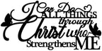 I Can Do All Things Through Christ Metal Wall Sign, 14.5x7.2 in by OubasaMakeYourHomeAmazing
