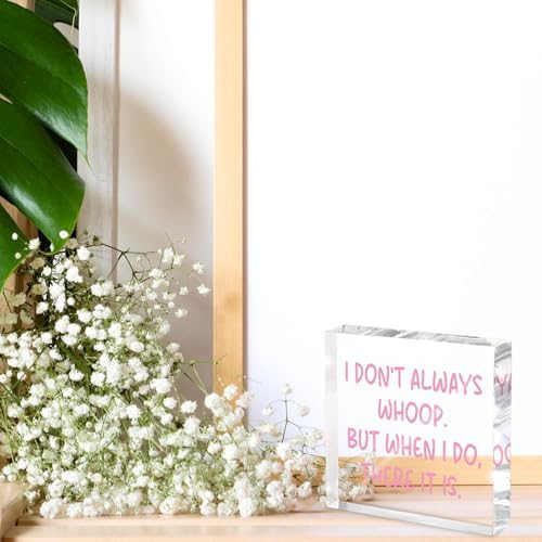 Fun Pink Decoration, 4x4 inches Acrylic Desktop Ornament, Suitable for Birthday and Christmas Gifts for Colleagues, Friends and Family, Funny Office Sayings and Slogans - Image 3