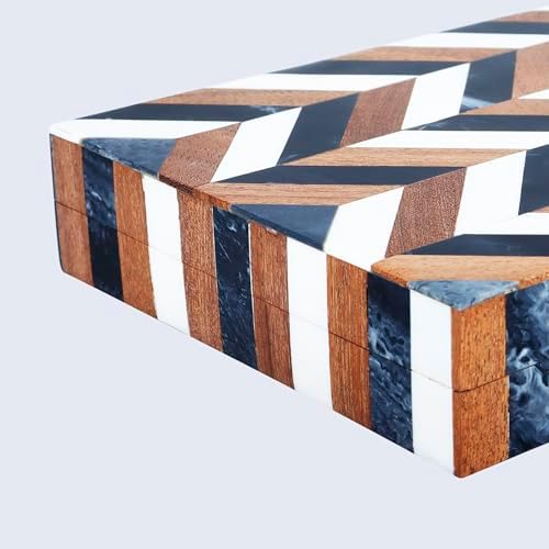 Handicrafts Home White Photo Keepsake Memory Wooden Box with Lid,6x8x1.5 In - Image 5