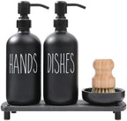 MOMEEMO Soap Dispenser Set Comes with Stainless Steel Pumps, Black & Black by MOMEEMO