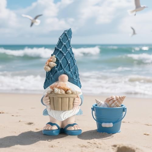 Etlemonde Beach Coastal Gnomes Statue Home Seashell Decor - Image 6