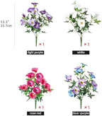 Colorful Artificial Morning Glory Flowers for Outdoor Planters, Premium UV Resistant Silk Faux Flowers for Porch, Hanging Basket & Window Box, Vibrant Garden Decor, No Pot, 13.3 Inch, 4 Bundles - Image 2