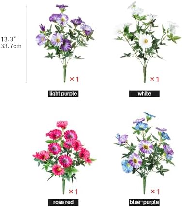 Colorful Artificial Morning Glory Flowers for Outdoor Planters, Premium UV Resistant Silk Faux Flowers for Porch, Hanging Basket & Window Box, Vibrant Garden Decor, No Pot, 13.3 Inch, 4 Bundles - Image 2