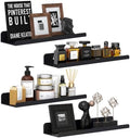 Qukaka 15" Clear Floating Shelves for Wall, 4 Pack Display Ledges-Black by QukakaHomeCare