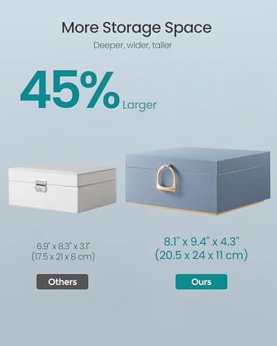 SONGMICS 2-Layer Jewelry Box with Handle, Removable Tray, Floating Effect - Image 4
