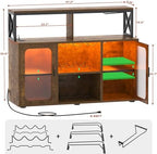 Aheaplus Bar Cabinet with Power Outlets, Liquor Cabinet with Led Lights and - Image 2
