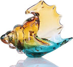 Hand-Blown Glass Conch Sculpture, Coastal Home Decor Conch Horn, Glass Art Seashell Ornament, Office, Living Room Tabletop Centerpiece, Bathroom Shelf top and Cabinet Decoration. by DOVDOVHomeDecoration