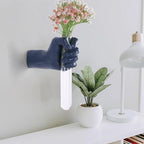 Blue Wall Sculpture,Wall Art Bedoroom,Hand Vase,Funky Flower Vase Decorations,Unique Wall Statue,Home Decor Art - Image 5