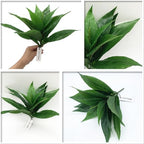 CATTREE Artificial Plants Outdoor Decor, Fake Plant Shrubs Faux Grass Plastic Leaves Greenery Bushes Home Garden Wedding Party Decorations Indoor Office Yard Verandah Planter Filler - Green 2 Pack - Image 3