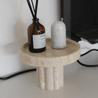 Natural Travertine Tray with Leg, Round 7.1" Vanity Decorative Tray for Countertop Organizer, Catchall Tray for Perfume, Candles, Jewelry Dish - Image 7