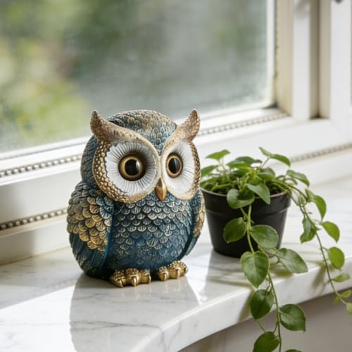 Baitiane Owl Statue Home Decor, Owls Figurine for Bookshelf - Image 4