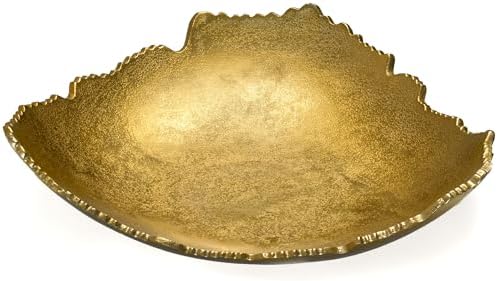 Red Co. 12” Decorative Antique Golden Allure Torn Metal Centerpiece Bowl with Sculpted Edges - Image 5