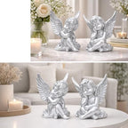 OwMell Set of 2 Cherub Angels Resin Statue Figurine, Indoor Home Decoration - Image 7
