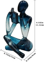Reading Women Statue, Translucent Blue Resin Thinker Sculptures, Abstract Art Ornament, Modern Aesthetic Figurine Decoration for Home Living Room Bedroom Office Shelf Table Desk Bookshelf Decor - Image 6