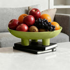 Three-Leg Ceramic Fruit Bowl, 12 Inch Oval Serving Dish for Kitchen Counter, Candy or Key Holder, Home Decor Accent (Light Green, 12 inch) - Image 4
