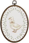 Cottagecore Goose Nursery Oval Wall Art, Floral Nursery Decor，Waterproof by Unknown