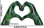 Resin Sculpture, Fluid Green Heart Decoration, Modern Art Statue for Home Decor for Valentine's Day, Wedding, Anniversary - Image 2
