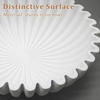 LIN CHUAN Ruffle Decorative Bowl, Large Fruit Bowl, White - Image 2