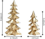 FESTGLOX Gold Christmas Tree Figurines,Small Resin Christmas Tabletop Trees - Image 5