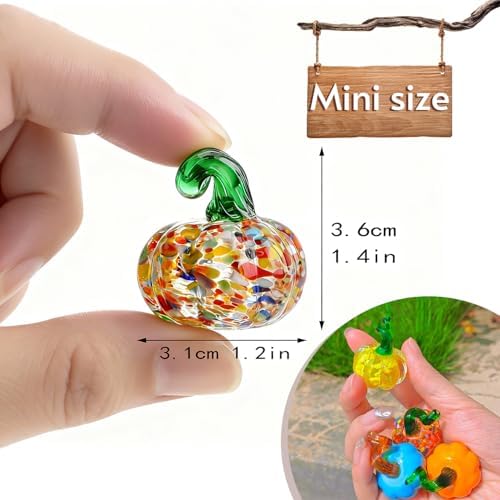 4 Pcs Blown Glass Pumpkin Figurines Fall Thanksgiving Centerpiece Decor - Image 4
