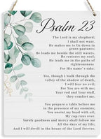 BELLOWDEER Bible Verse Psalm 23 Christian Gifts, Inspirational Wall Decor, Scripture Wall Art Wooden Hanging Sign for Modern Home Office Bathroom Bedroom Wall Art Decor 8x10 Inches by BELLOWDEER