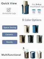 Bathroom Cup Holder, Ceramic Bathroom Cup Dispenser 3 OZ, Blue - Image 7