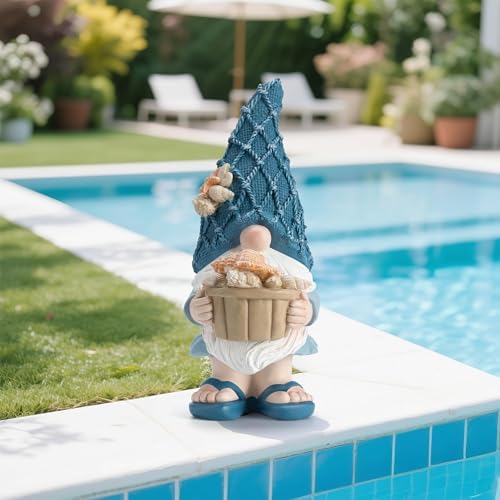 Etlemonde Beach Coastal Gnomes Statue Home Seashell Decor - Image 5