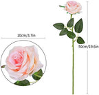 10pcs Light Pink Roses Artificial Flowers, Realistic Faux Rose with Stem - Image 4