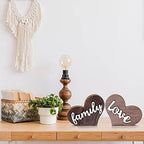 Jetec 2 Pcs Heart Shaped Wooden Signs, Family Decor, Love Table Decor - Image 4