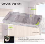 Silicone Bathroom Vanity Tray Dish Soap Holder Sink Organizer, Marble Grey - Image 4