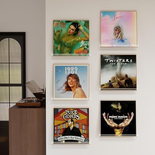Laurensory Vinyl Record Wall Mount Shelves, 12 inch Vinyl Holder, 6 Pack - Image 5