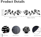 DUOOLN 2 Pcs Metal Rose Tree Leaf Wall Decor, Long Iron Scroll Vine Wall Art Above, Rustic Hanging Sign Flowers Sculpture, For Above Door Living Room Office Indoor And Outdoor Decoration - Black - Image 4