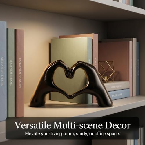 Heart Hands Sculpture Small Shelf Decor Items Resin Love Hand Statue Cute Aesthetic Heart Decor for Living Room TV Stand Bedroom Console Table Centerpieces Elegant Gift - Image 5