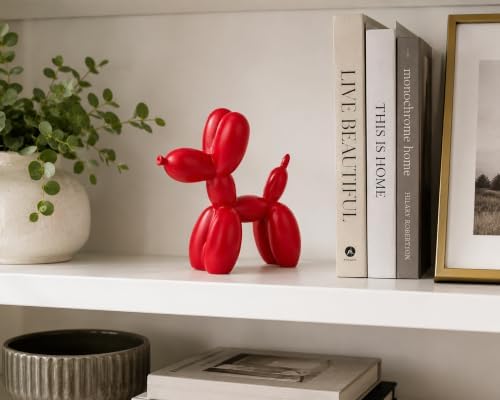 4 Inch Matte Red Balloon Dog Sculpture - Image 4