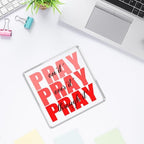 Red Room Decor, Inspirational Christian Gifts for Women, Red Dorm Bathroom Room Decoration, Office Decor for Women, Acrylic Office Desk Accessories Decoration Wall Art Sign - Pray through it - Image 4