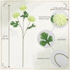 8PCS Green 24 Head 3" Large Fake Chrysanthemum Artificial Flower Balls Stem - Image 3