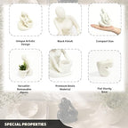 SENEA KAY Modern Abstract Statue with Removable Faux Succulents Plants – Figurine Home Decor Accents, Coffee Table Shelf Styling. Collectible Art Luxury Gift Items Woman Thinker Sculpture (Ivory) - Image 7